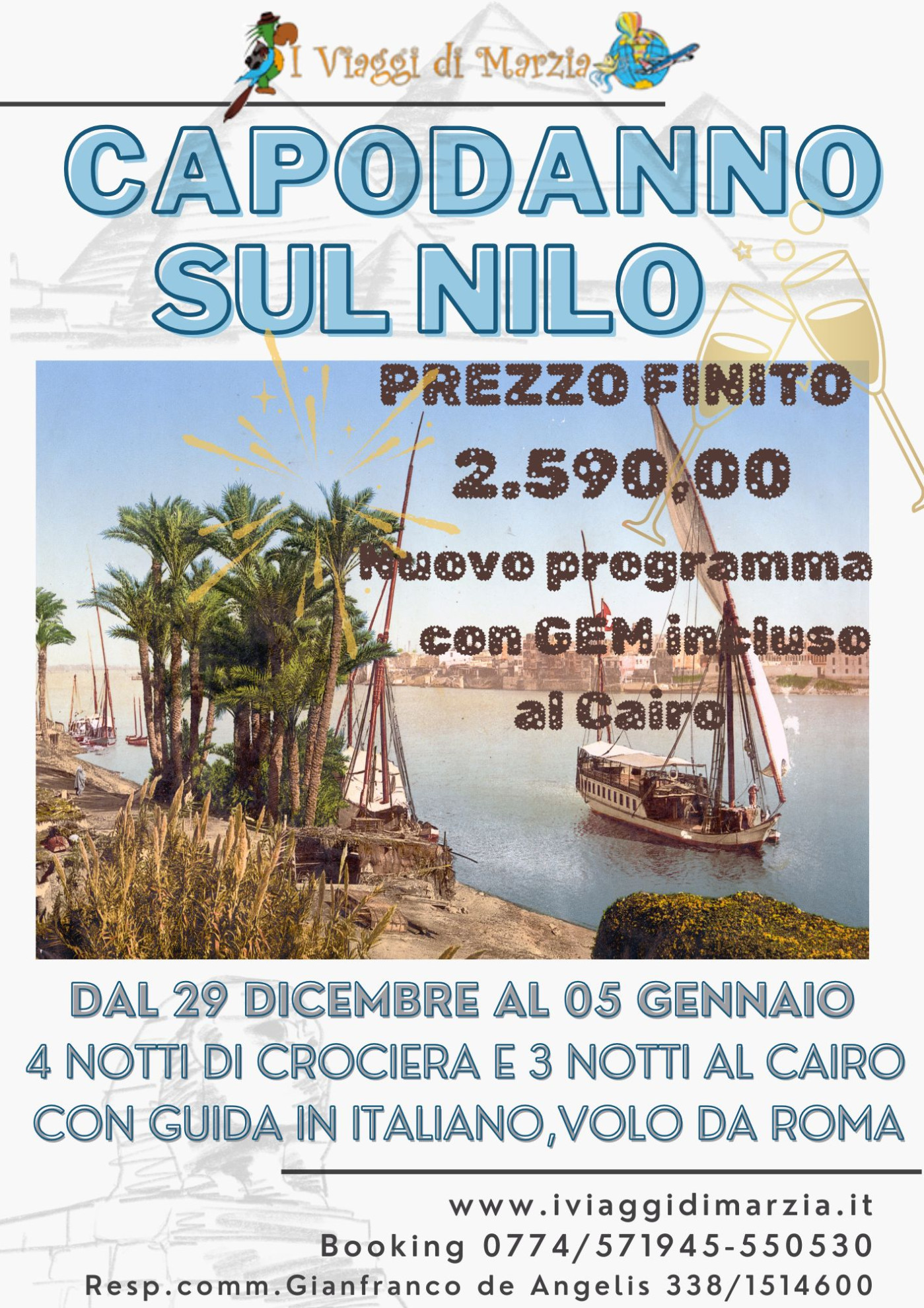 PROGRAMMA CAPODANNO , CROCIERA E CAIRO CON NUOVO PROGRAMMA